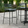 Lancaster Table & Seating Black Powder Coated Aluminum Outdoor Barstool 427BALUSDBK